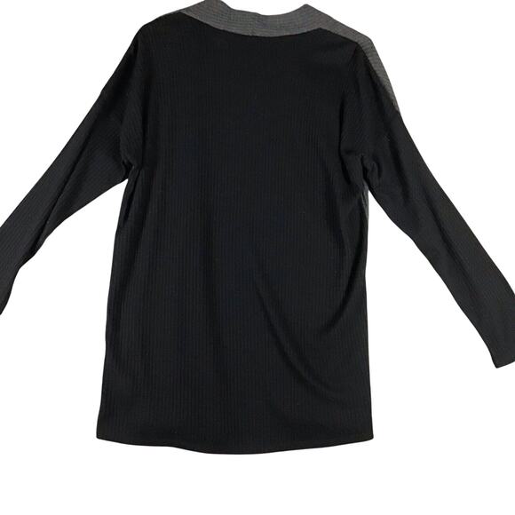 Bobeau Women’s Size MediumOpen Front Cardigan Lightweight Gray Black Colorblock - Picture 2 of 11